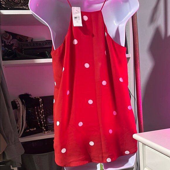 No.062 LOFT Red Polka Dot Tank Top - Picture 5 of 8